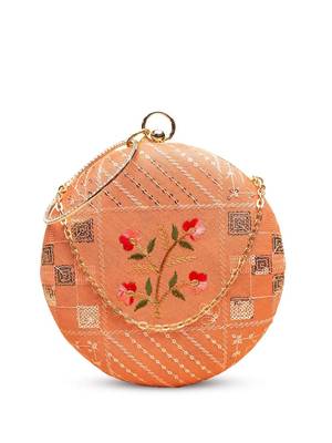  peach with patchwork & floral center clutch 2