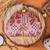  pink  red printed embroidered half moon clutch