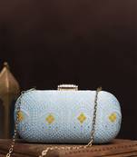  party blue clutch bag for women