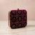  wine based silver threadwork embroidery clutch