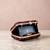  wine based silver threadwork embroidery clutch