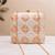  peach prism embroidered clutch bag for women