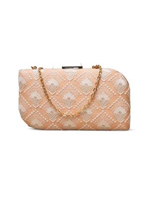  golden petal embroidered clutch bag for women 2