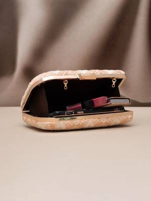  golden petal embroidered clutch bag for women 4
