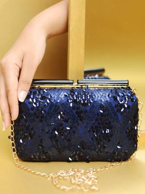  embellished box clutch with shoulder strap 1