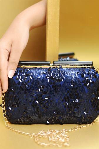  embellished box clutch with shoulder strap
