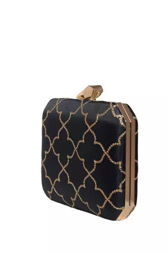  embroidered box clutch bag for women