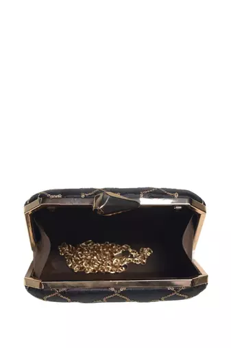  embroidered box clutch bag for women