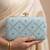  light blue based sequins embrodiery clutch bag for women with detachable strap