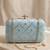  light blue based sequins embrodiery clutch bag for women with detachable strap