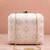  white based threadwork pattern embroidery clutch