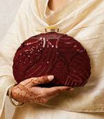  green embroidered box clutch bag for women