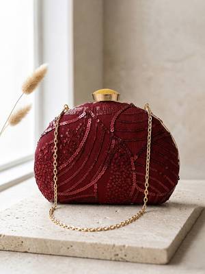  green embroidered box clutch bag for women 2