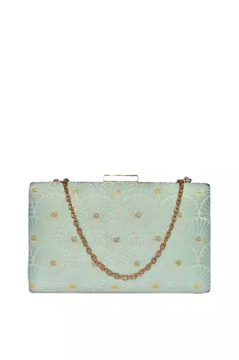  printed box clutch bag for women