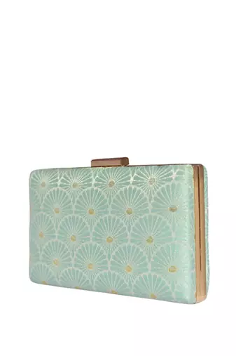  printed box clutch bag for women
