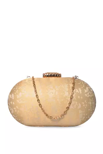  beige textured box clutch bag for women