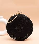  black with sequin geometric pattern clutch
