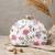  white based pink and grey threadwork embroidery clutch