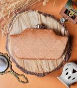  orange embroidered box clutch