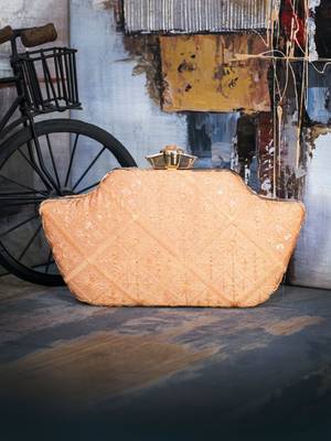  orange embroidered box clutch 2