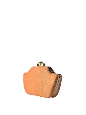  orange embroidered box clutch 3