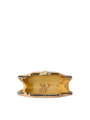  orange embroidered box clutch 4