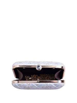  white based clutch bag for wonen with detachable strap 4