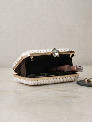  elegant ivory sequin box clutch bag for women 4