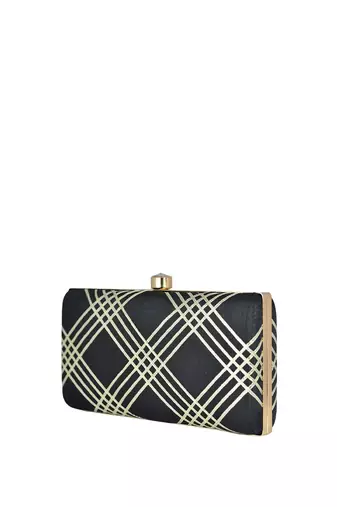  embroidered box clutch bag for women