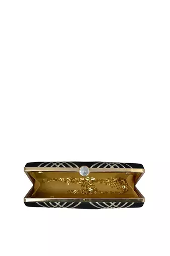 embroidered box clutch bag for women