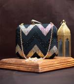  embroidered box clutch bag for women
