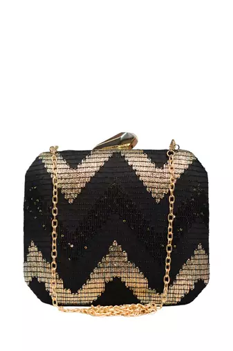  embroidered box clutch bag for women