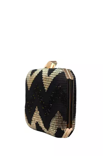  embroidered box clutch bag for women