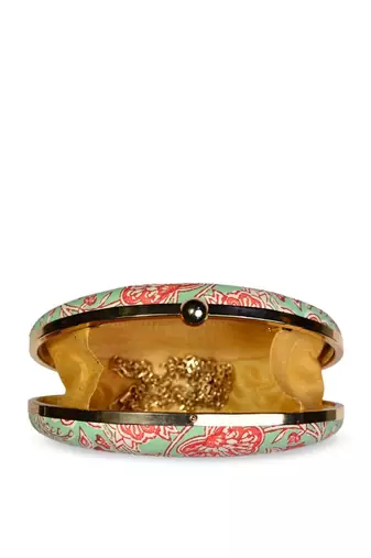  printed box clutch bag for women