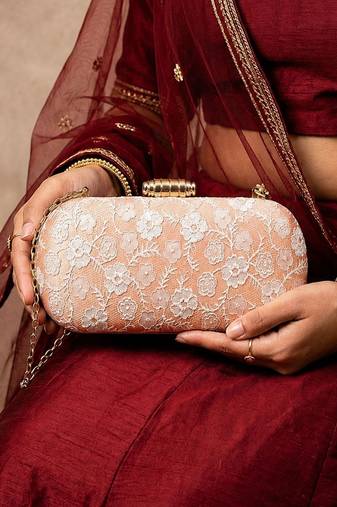   embroidered box clutch bag for women