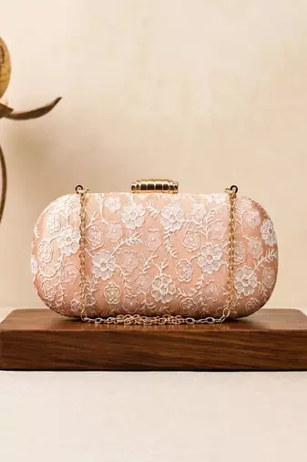   embroidered box clutch bag for women