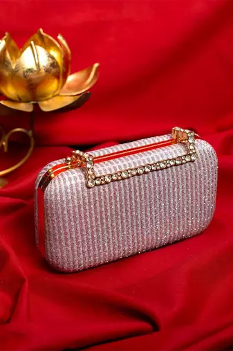   embellished box clutch bag for women