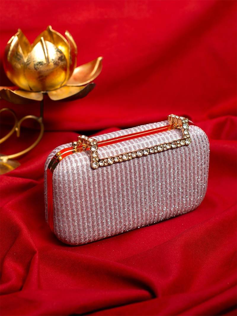   embellished box clutch bag for women