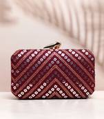   embroidered box clutch bag for women