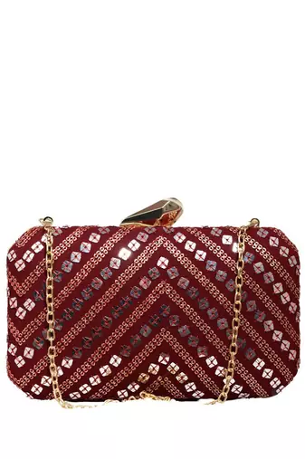   embroidered box clutch bag for women
