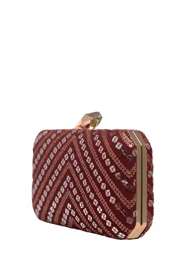   embroidered box clutch bag for women