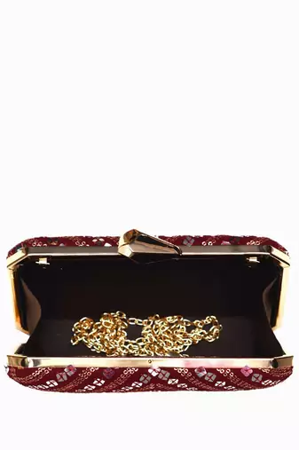   embroidered box clutch bag for women