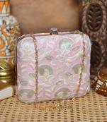   embroidered box clutch bag for women