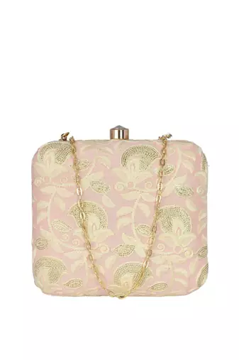   embroidered box clutch bag for women