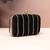   midnight black gold-striped embroidered clutch bag for women with detachble strap
