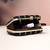   midnight black gold-striped embroidered clutch bag for women with detachble strap