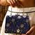   black based silver floral printed brocade fabric clutch bag for women with detachble strap