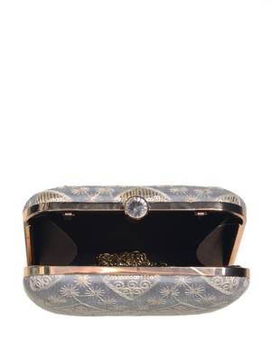   embroidered box clutch bag for women with detachble strap 4