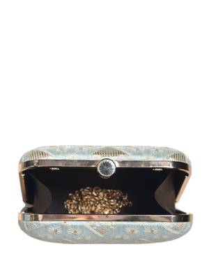   embroidered box clutch bag for women with detachble strap 4
