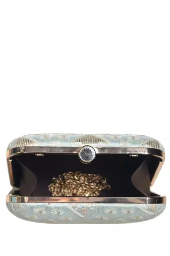   embroidered box clutch bag for women with detachble strap